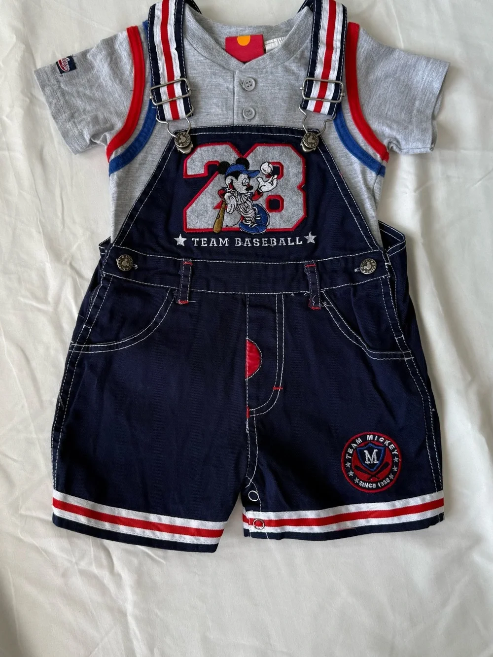 Vintage Y2K Mikey Mouse Two Piece Overall Set